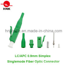 LC APC 0.9mm Simplex Singlemode Fibra Óptica Conector